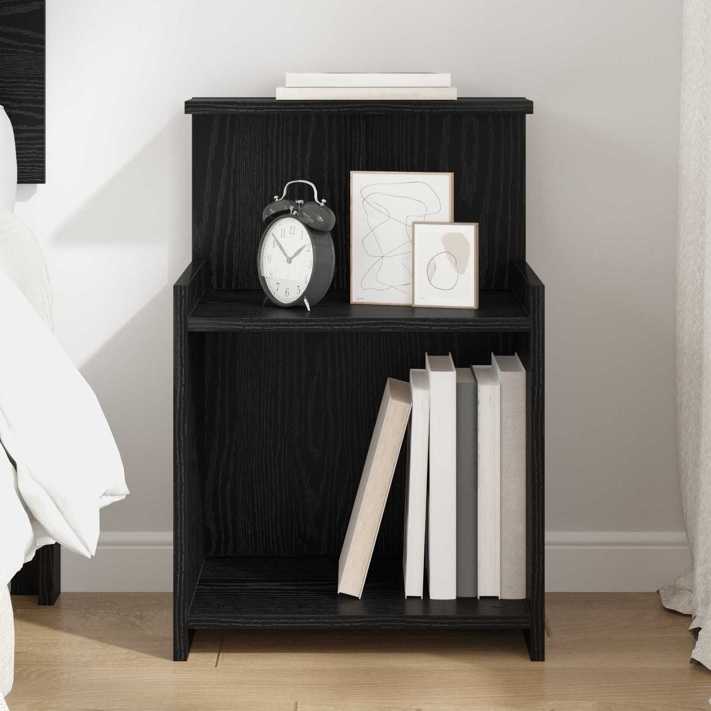 vidaXL Nachttisch Schwarz Eichen-Optik 40 x 35 x 60 cm Holzwerkstoff