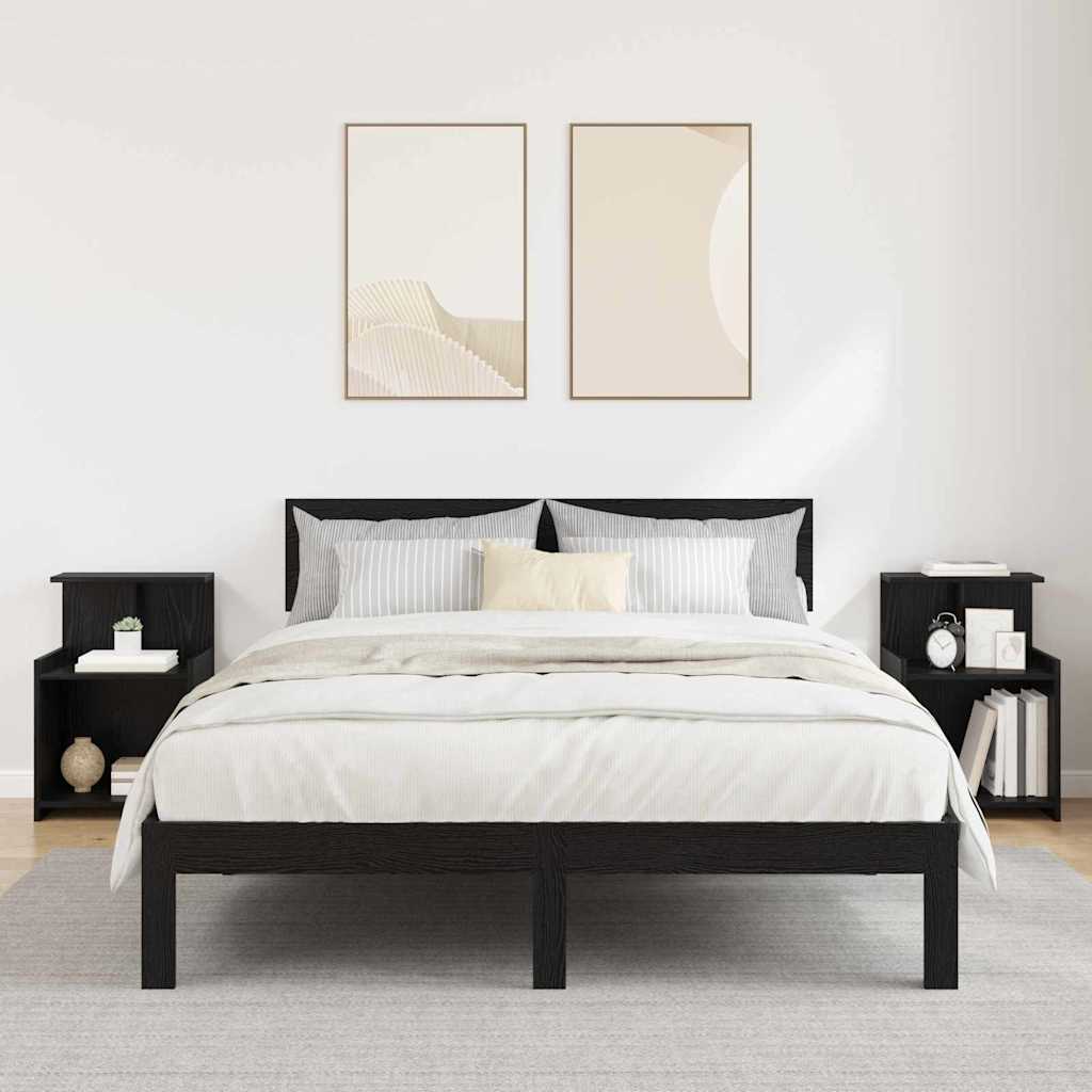 vidaXL Nachttisch 2 pcs Schwarz Eichen-Optik 40 x 35 x 60 cm