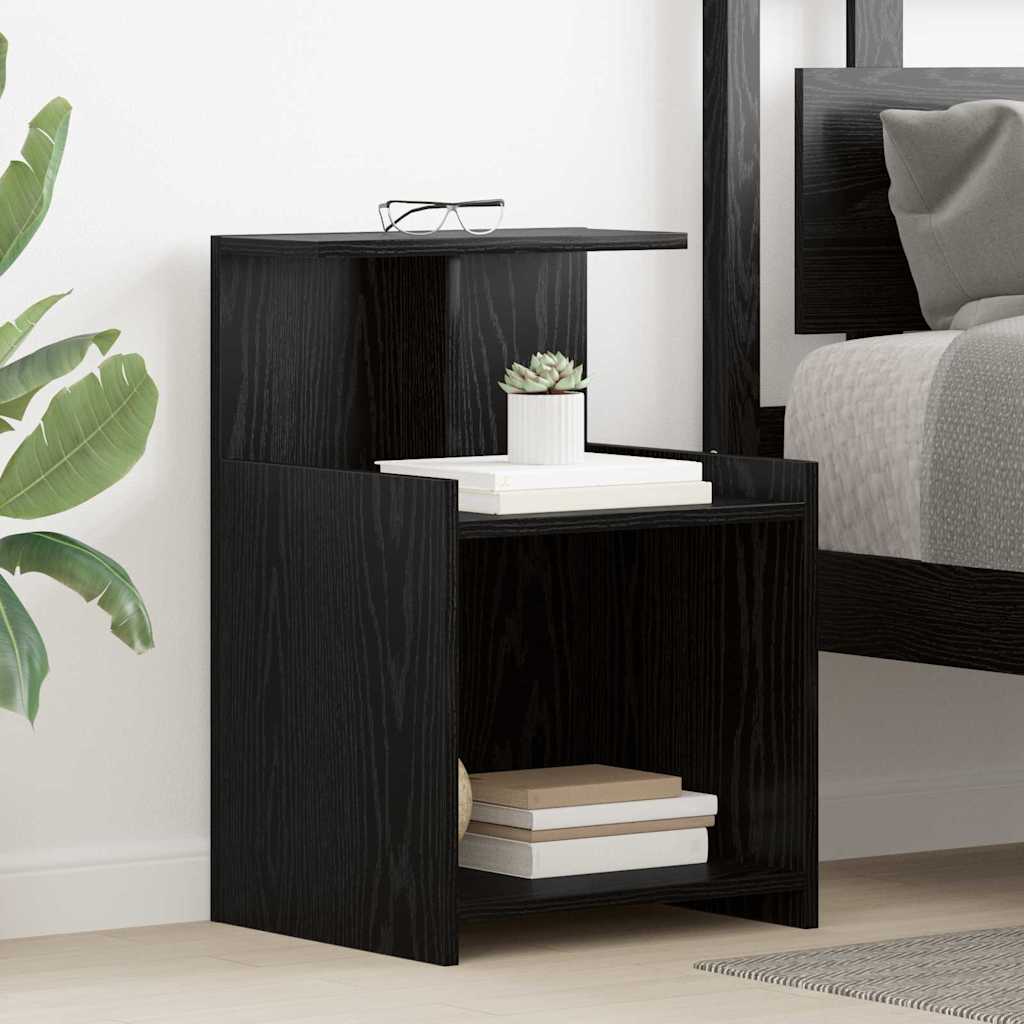 vidaXL Nachttisch 2 pcs Schwarz Eichen-Optik 40 x 35 x 60 cm
