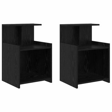 vidaXL Nachttisch 2 pcs Schwarz Eichen-Optik 40 x 35 x 60 cm