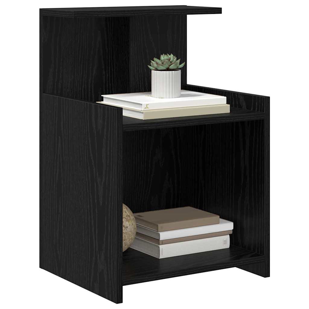 vidaXL Nachttisch 2 pcs Schwarz Eichen-Optik 40 x 35 x 60 cm