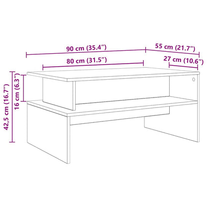 vidaXL Couchtisch Artisan-Eiche 90 x 55 x 42,5 cm Holzwerkstoff