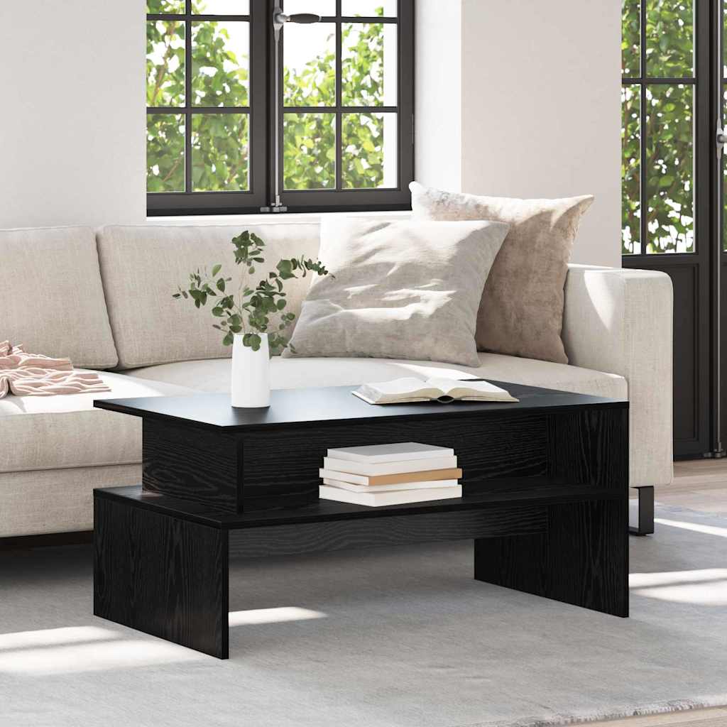 vidaXL Couchtisch Schwarz Eichen-Optik 90 x 55 x 42,5 cm Holzwerkstoff