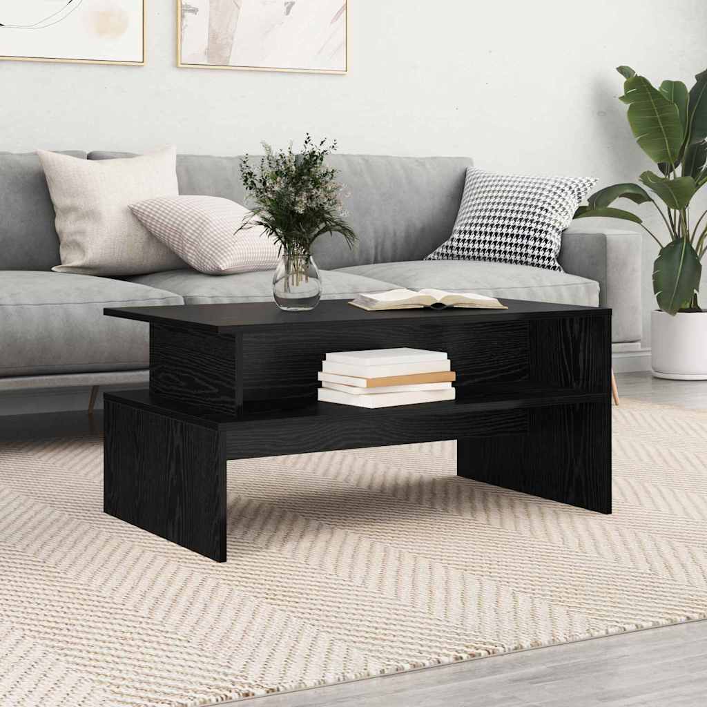 vidaXL Couchtisch Schwarz Eichen-Optik 90 x 55 x 42,5 cm Holzwerkstoff
