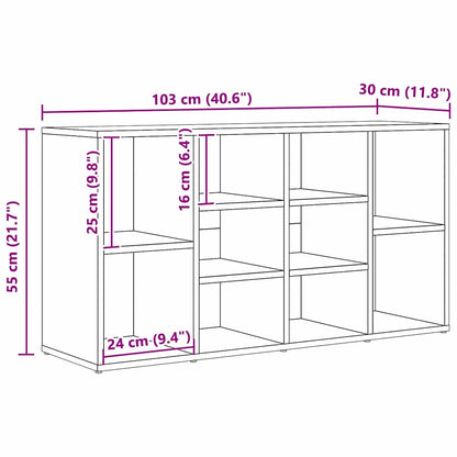 Schuhbank Schwarz Eichen-Optik 103 x 30 x 54,5 cm Holzwerkstoff