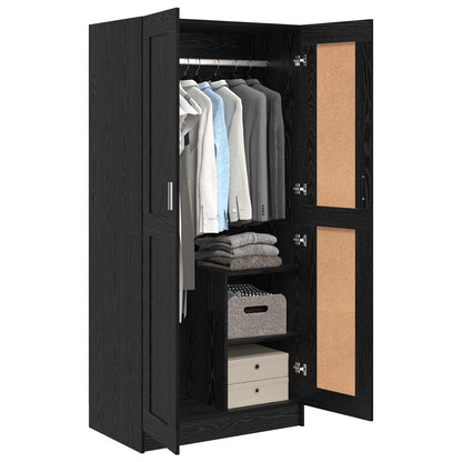 Kleiderschrank Schwarz Eichen-Optik 82,5 x 51,5 x 180 cm