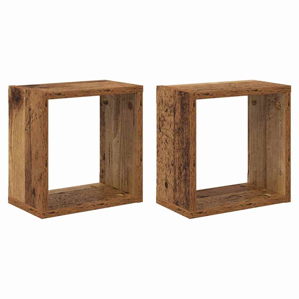 vidaXL Wandregale mit Regal Wandmontiert Altholz Holzwerkstoff