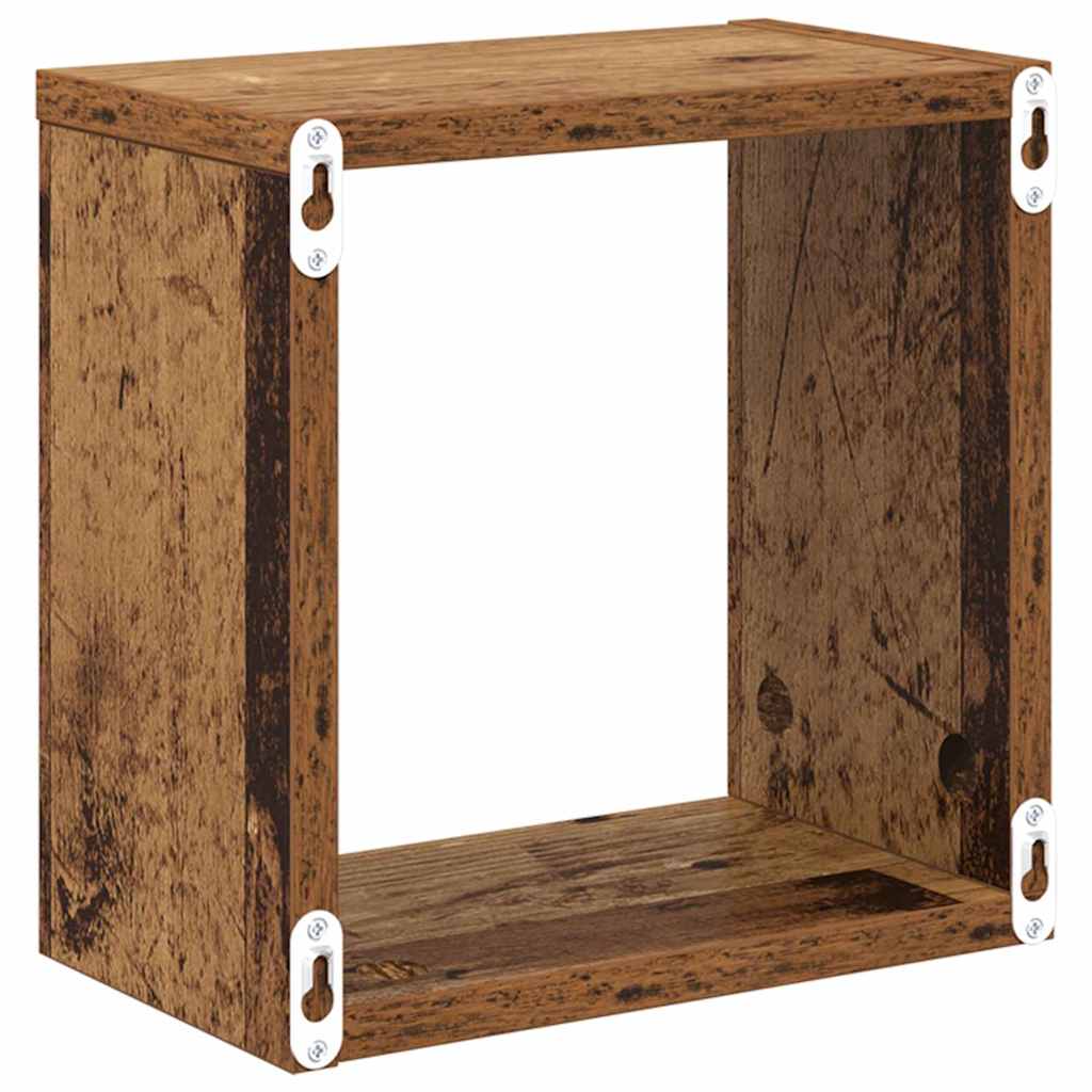 vidaXL Wandregale mit Regal Wandmontiert Altholz Holzwerkstoff
