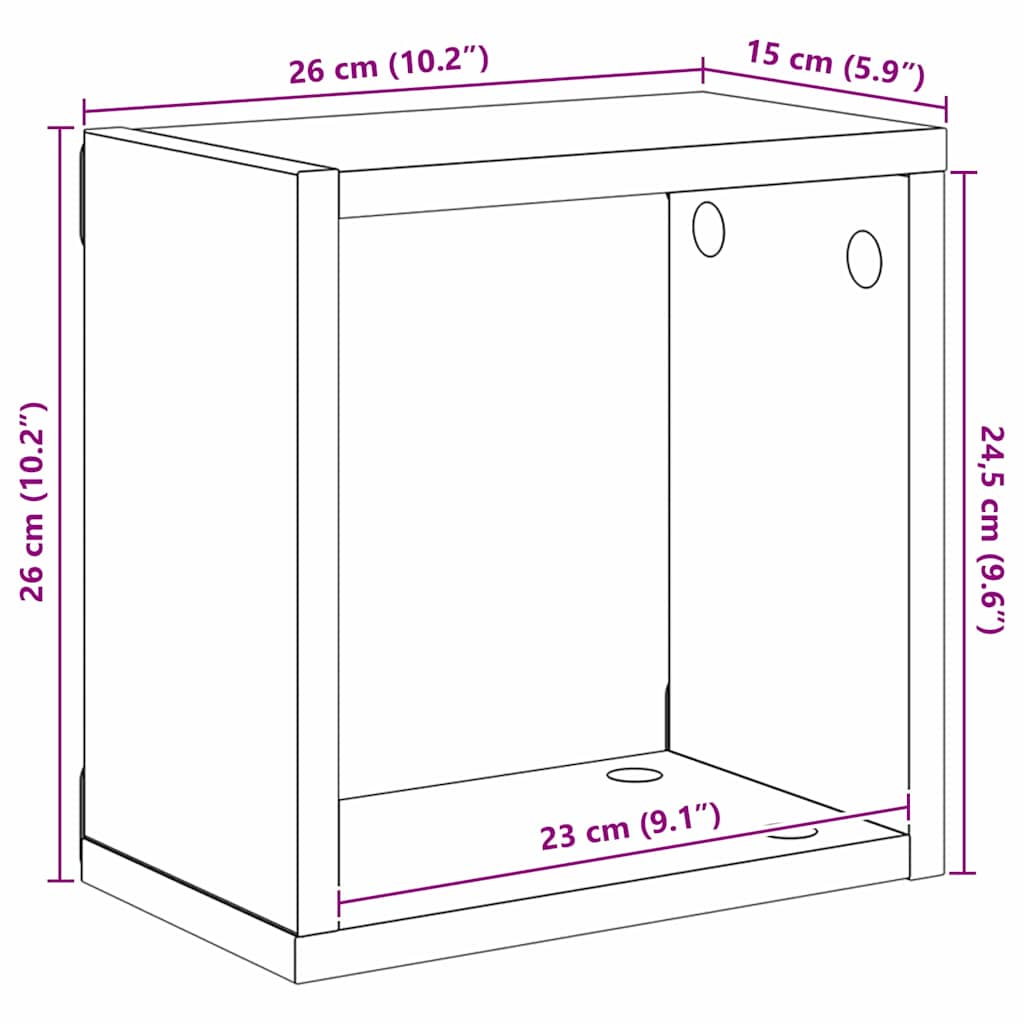 vidaXL Wandregale mit Regal Wandmontiert Altholz Holzwerkstoff