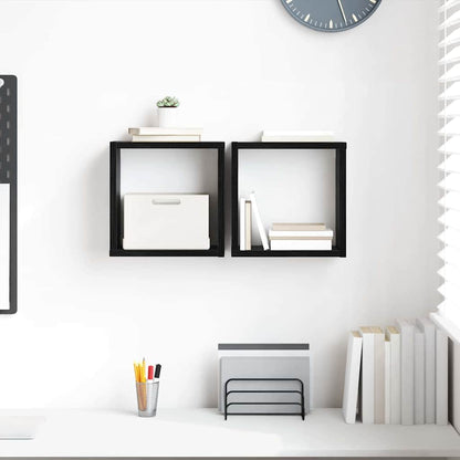 Wandregale mit Regal Schwarz Eichen-Optik Holzwerkstoff