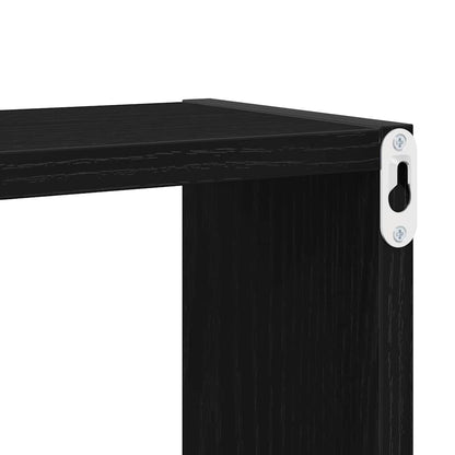 vidaXL Wandregale mit Regal Schwarz Eichen-Optik Holzwerkstoff