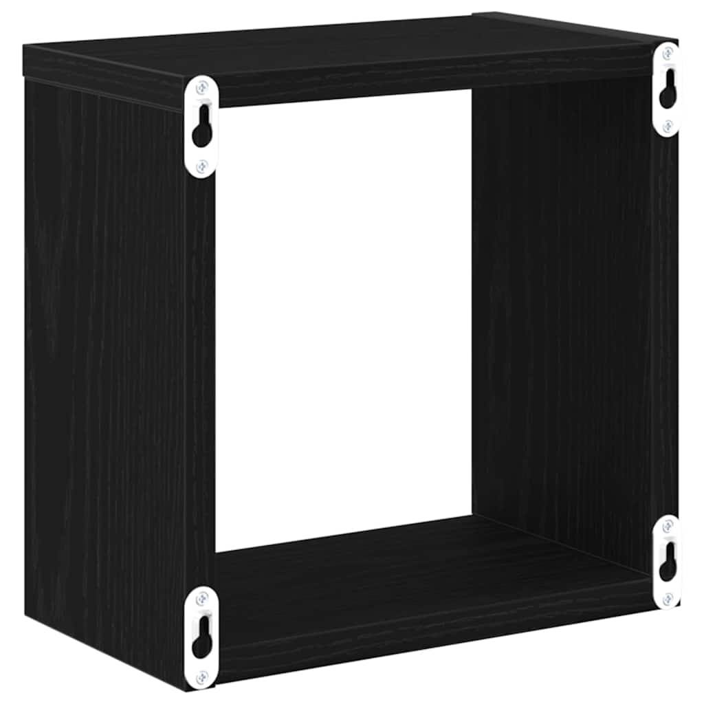 vidaXL Wandregale mit Regal Schwarz Eichen-Optik Holzwerkstoff