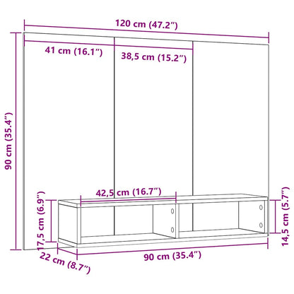 vidaXL TV-Schrankset Altholz 120 x 23,5 x 90 cm Holzwerkstoff