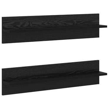 vidaXL Wandregal 2 pcs Schwarz Eichen-Optik 80 x 11,5 x 18 cm