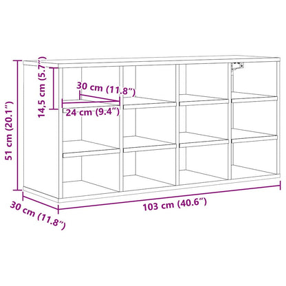 Schuhschrank Artisan-Eiche 103 x 30 x 51 cm Holzwerkstoff