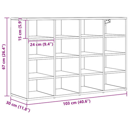 Schuhschrank Artisan-Eiche 103 x 30 x 67 cm Holzwerkstoff