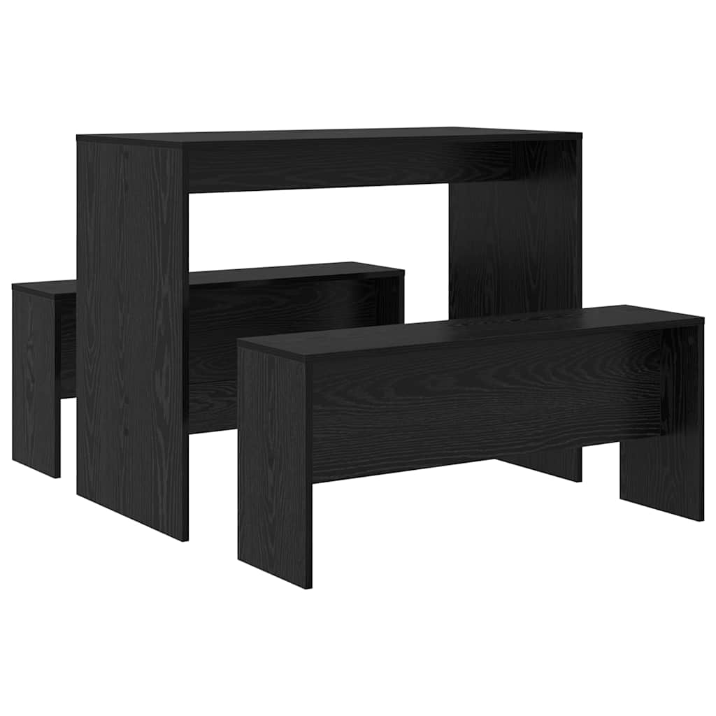 vidaXL Essgruppe 2 pcs Schwarz Eichen-Optik Holzwerkstoff