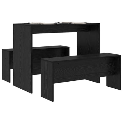 vidaXL Essgruppe 2 pcs Schwarz Eichen-Optik Holzwerkstoff