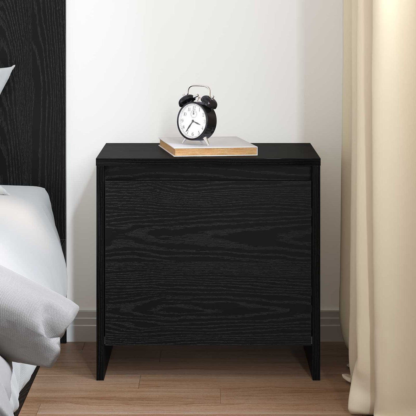 vidaXL Nachttisch Schwarz Eichen-Optik 45 x 34 x 44,5 cm Holzwerkstoff