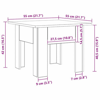 vidaXL Couchtisch Schwarz Eichen-Optik 55 x 55 x 42 cm Holzwerkstoff