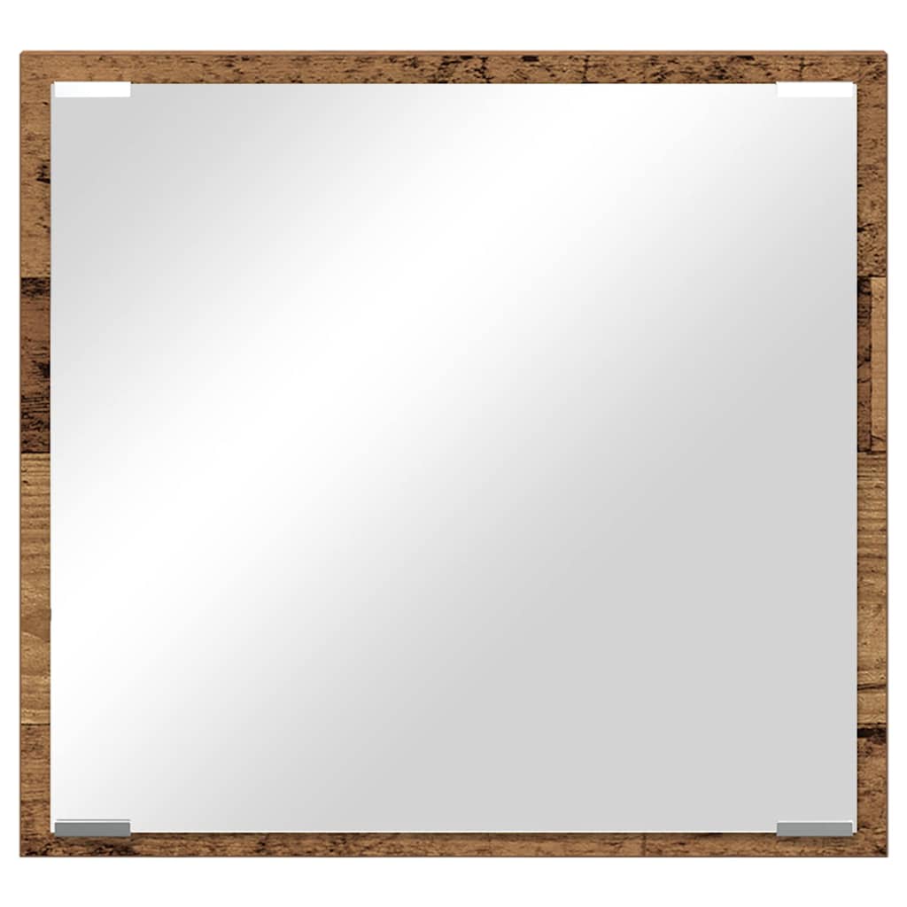 vidaXL LED-Badezimmerspiegel Altholz 40 x 37 x 8.5 cm Holzwerkstoff