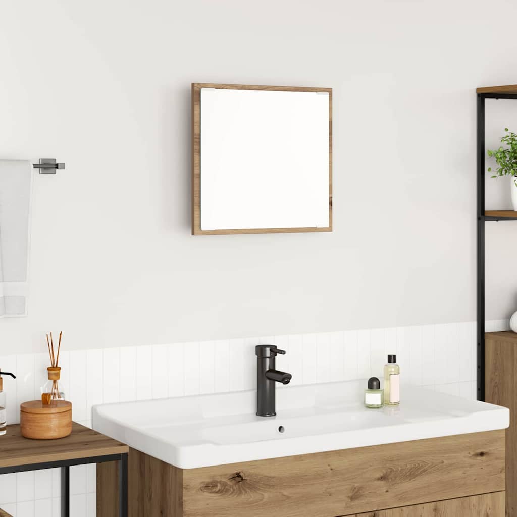 vidaXL LED-Badezimmerspiegel Artisan-Eiche 40 x 37 x 8.5 cm