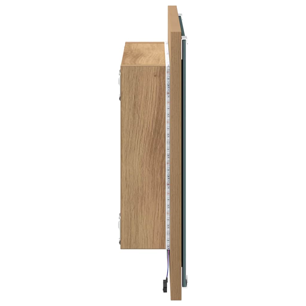 vidaXL LED-Badezimmerspiegel Artisan-Eiche 40 x 37 x 8.5 cm