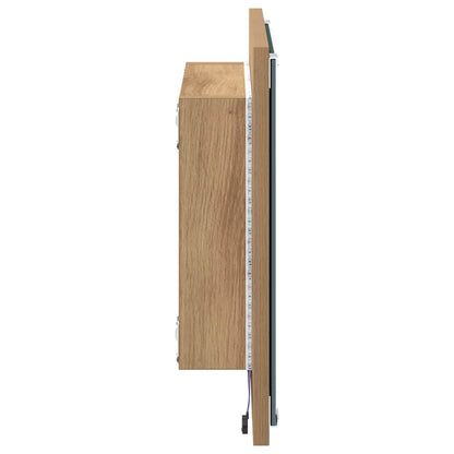 vidaXL LED-Badezimmerspiegel Artisan-Eiche 40 x 37 x 8.5 cm