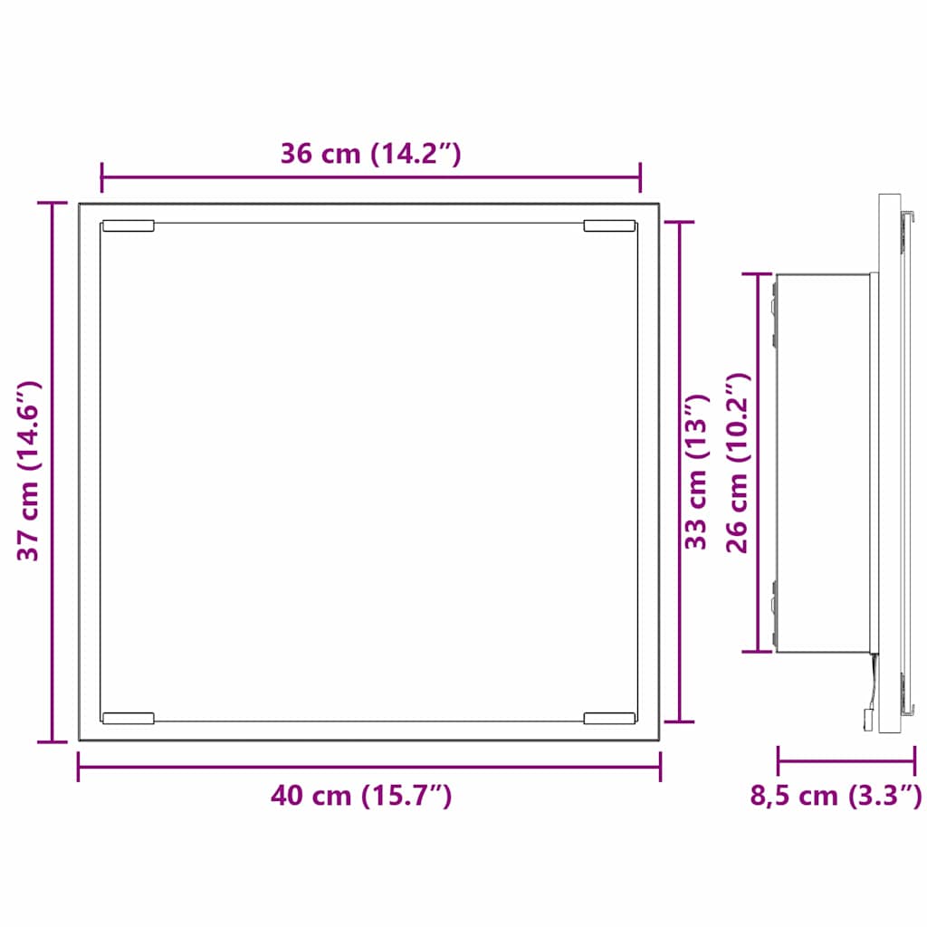 vidaXL LED-Badezimmerspiegel Artisan-Eiche 40 x 37 x 8.5 cm
