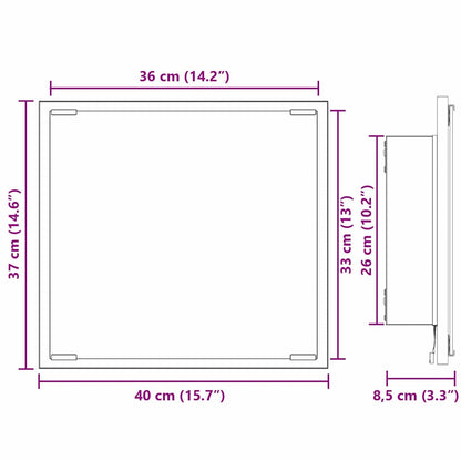 vidaXL LED-Badezimmerspiegel Artisan-Eiche 40 x 37 x 8.5 cm