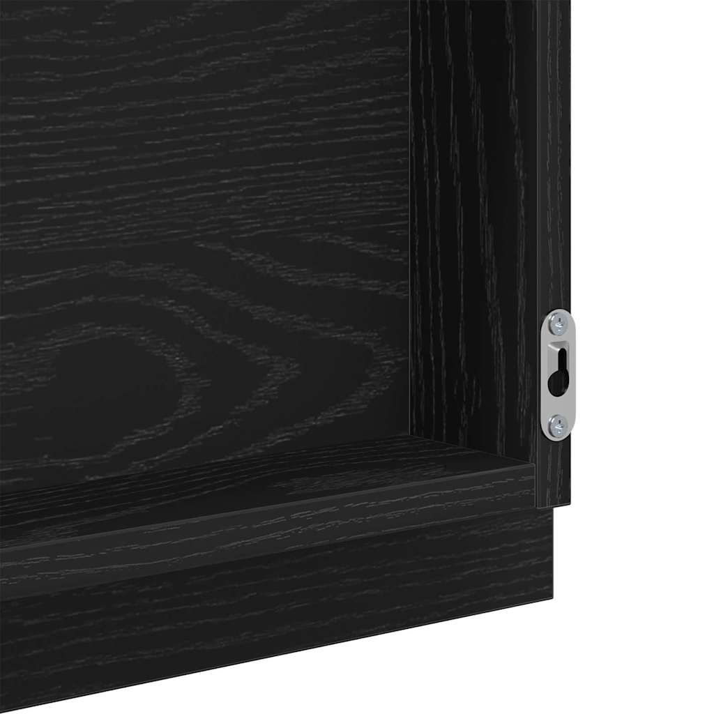 vidaXL LED-Badezimmerspiegel Schwarz Eichen-Optik 40 x 37 x 8.5 cm