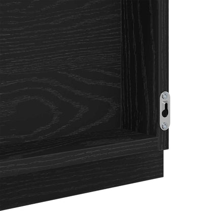 vidaXL LED-Badezimmerspiegel Schwarz Eichen-Optik 40 x 37 x 8.5 cm