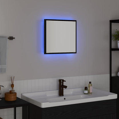 vidaXL LED-Badezimmerspiegel Schwarz Eichen-Optik 40 x 37 x 8.5 cm
