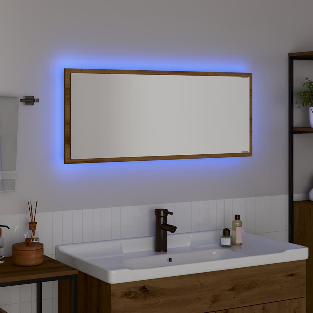vidaXL Spiegel Artisan-Eiche 90 x 8,5 x 37 cm Holzwerkstoff