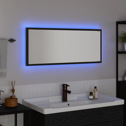 Spiegel Schwarz Eichen-Optik 90 x 8,5 x 37 cm Holzwerkstoff