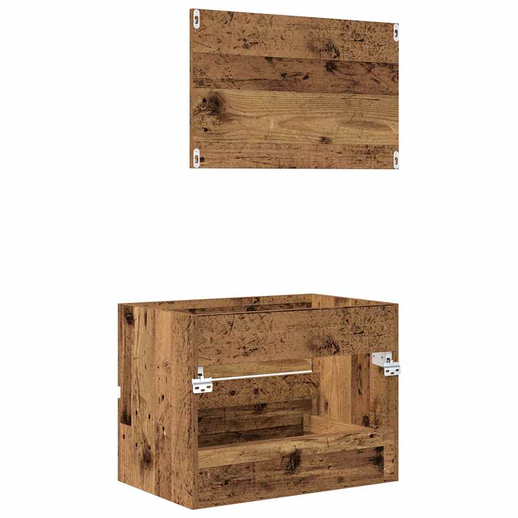 vidaXL Badezimmermöbel-Set 2 pcs Altholz Sperrholz und Metall