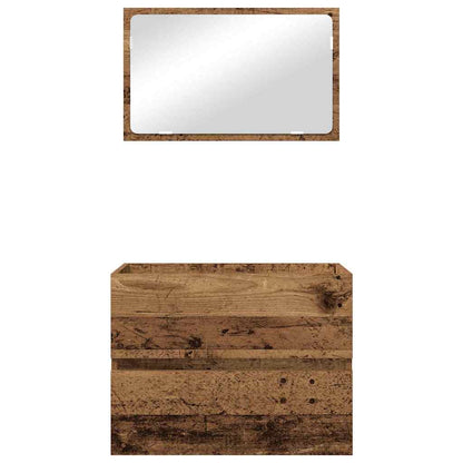 vidaXL Badezimmermöbel-Set 2 pcs Altholz Sperrholz und Metall