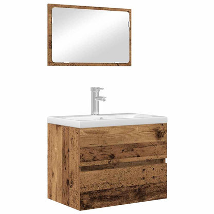 vidaXL Badezimmermöbel-Set 2 pcs Altholz Sperrholz und Metall