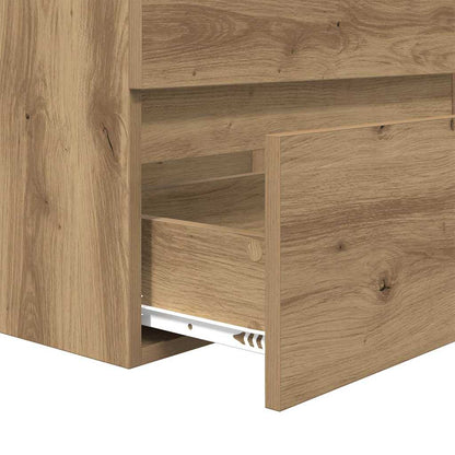 vidaXL Badezimmermöbel-Set 2 pcs Artisan-Eiche Sperrholz und Metall