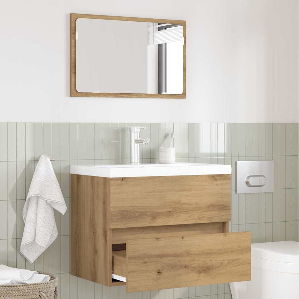 vidaXL Badezimmermöbel-Set 2 pcs Artisan-Eiche Sperrholz und Metall