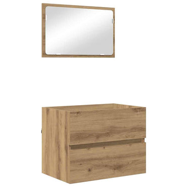 vidaXL Badezimmermöbel-Set 2 pcs Artisan-Eiche Sperrholz und Metall