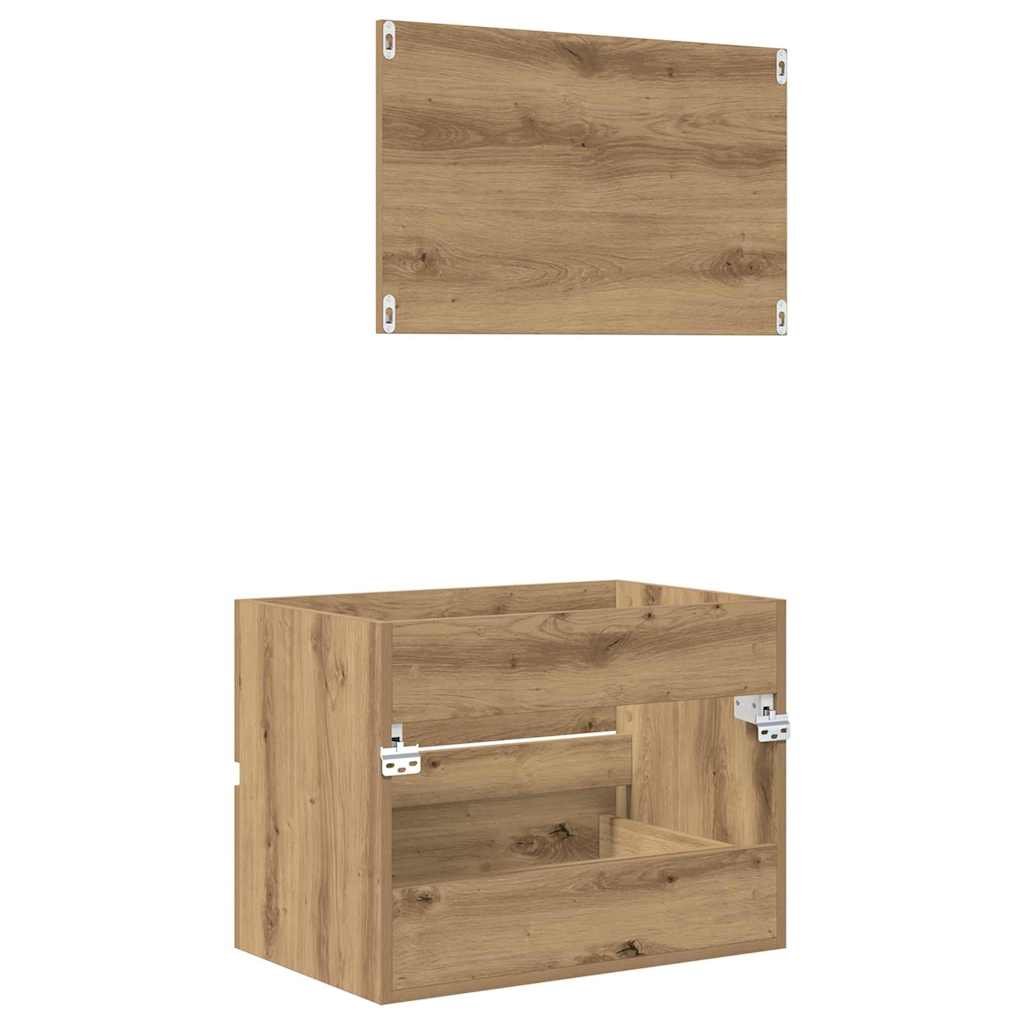 vidaXL Badezimmermöbel-Set 2 pcs Artisan-Eiche Sperrholz und Metall