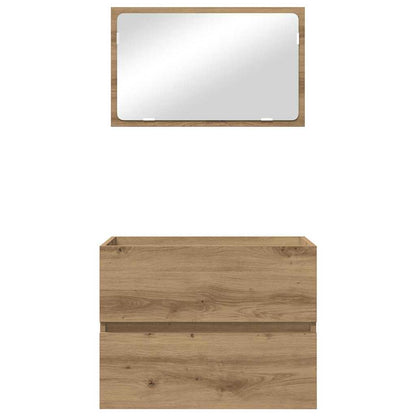 vidaXL Badezimmermöbel-Set 2 pcs Artisan-Eiche Sperrholz und Metall