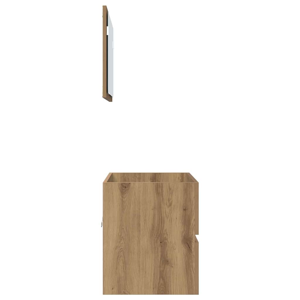 vidaXL Badezimmermöbel-Set 2 pcs Artisan-Eiche Sperrholz und Metall