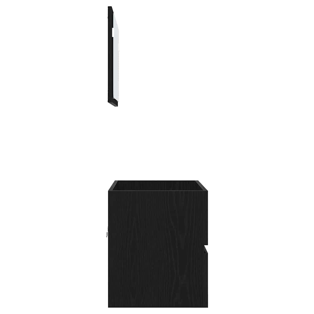 Badezimmermöbel-Set mit Schubladen 2 pcs Schwarz Eichen-Optik