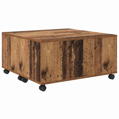 Couchtisch mit Schubladen Altholz 75 x 75 x 38 cm Holzwerkstoff