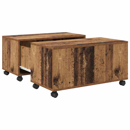 Couchtisch mit Schubladen Altholz 75 x 75 x 38 cm Holzwerkstoff