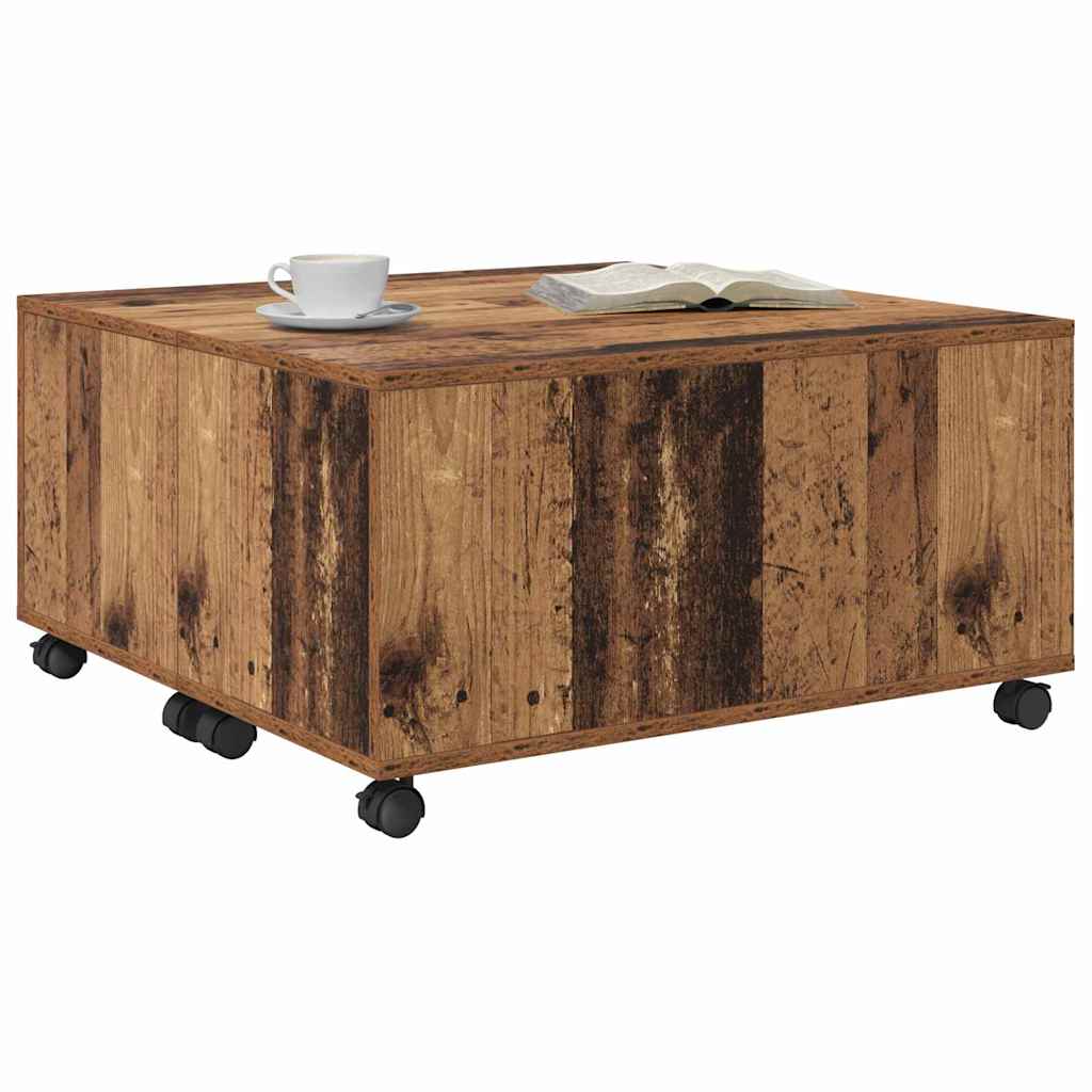 Couchtisch mit Schubladen Altholz 75 x 75 x 38 cm Holzwerkstoff