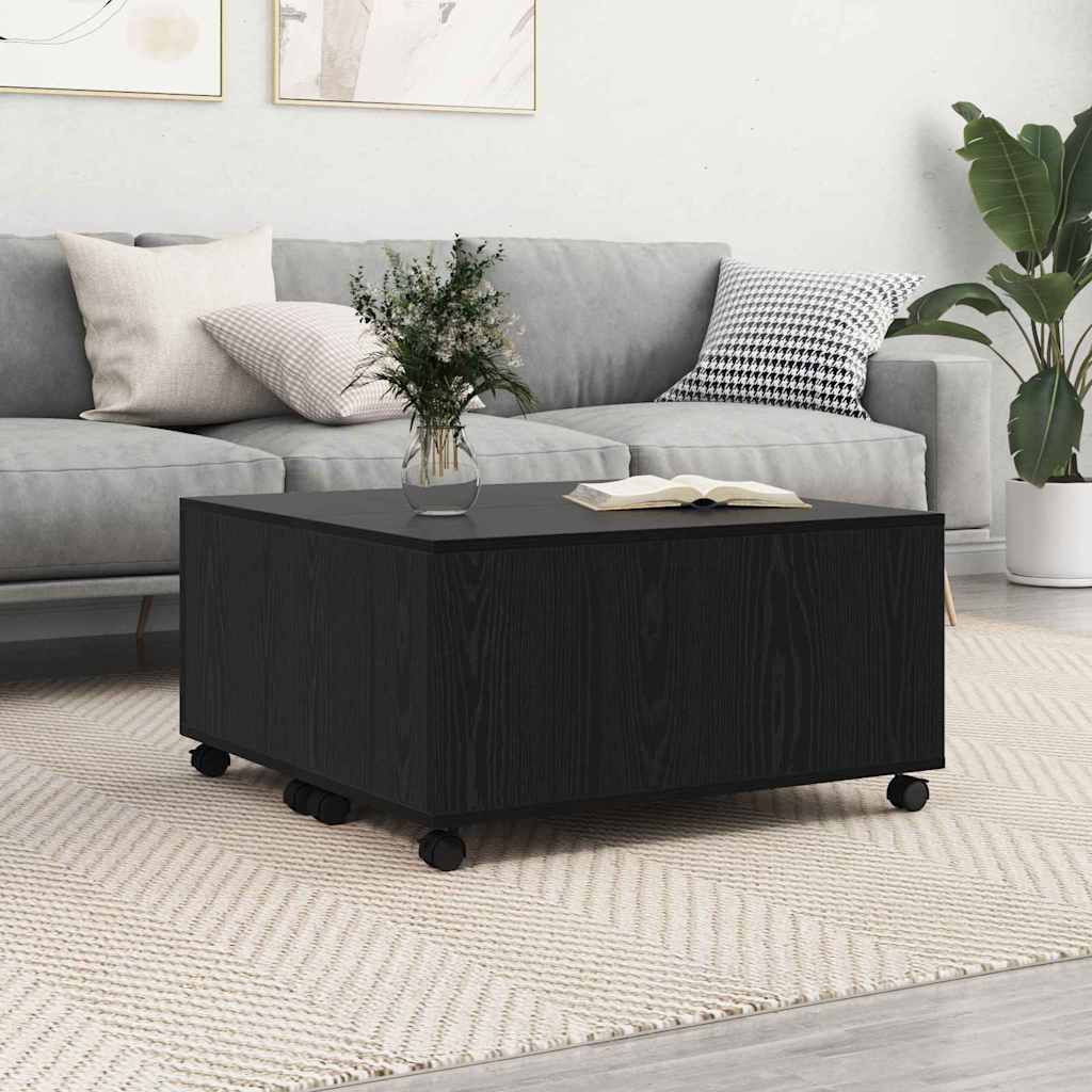 vidaXL Couchtisch Schwarz Eichen-Optik 75 x 75 x 38 cm Holzwerkstoff