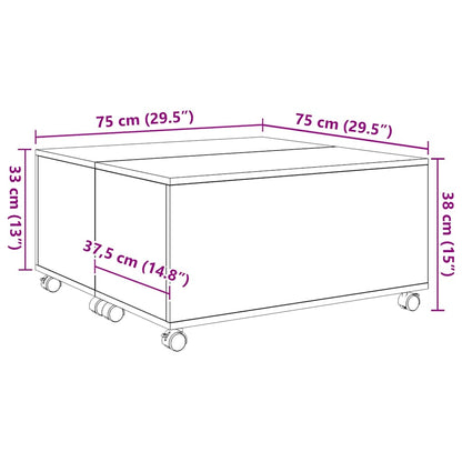 vidaXL Couchtisch Schwarz Eichen-Optik 75 x 75 x 38 cm Holzwerkstoff